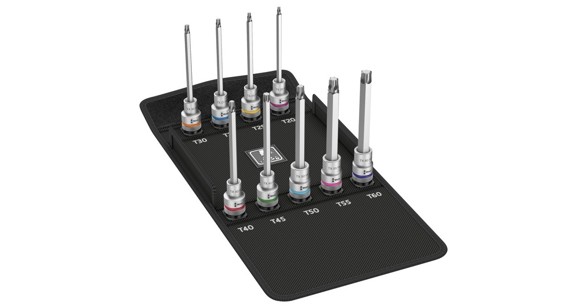 Wera 8767 C HF 3 Zyklop Bitnuss-Satz TORX, Bit-Satz(9-teilig, 1/2", T20 bis T60, mit Haltefunktion)
