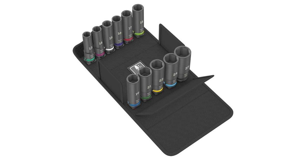 Wera 8790 C Impaktor Deep Set 1, 11‑teilig, Steckschlüssel(schwarz, 1/2