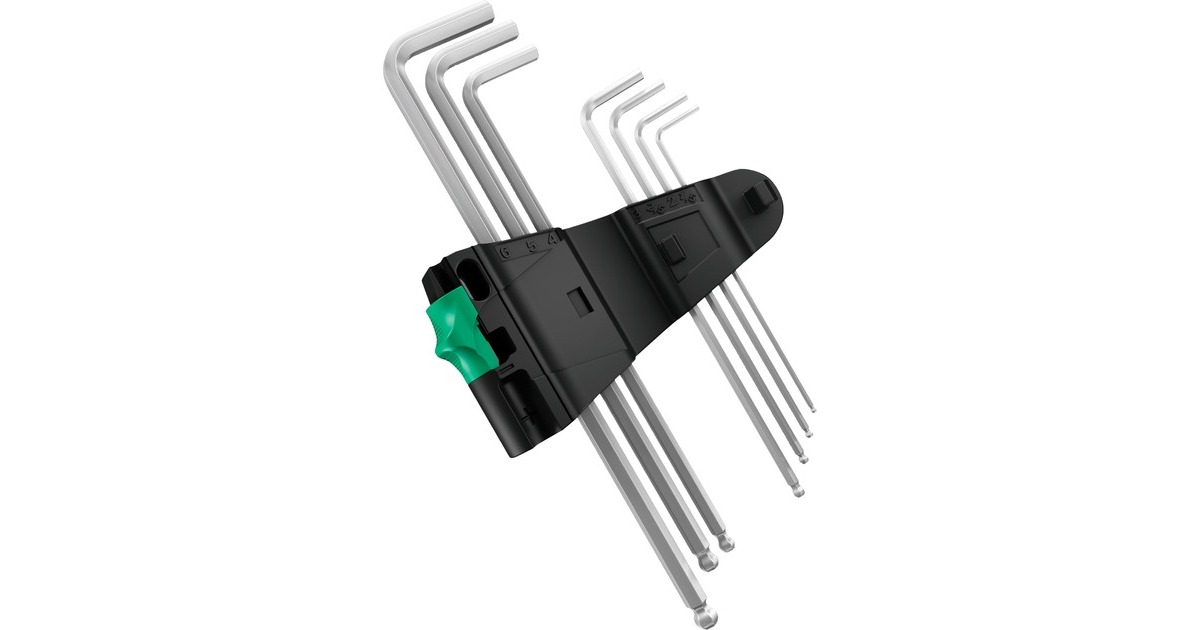 Wera 950/9 Hex-Plus 2 Winkelschlüsselsatz, 9-teilig, Schraubendreher(mit Halteclip)