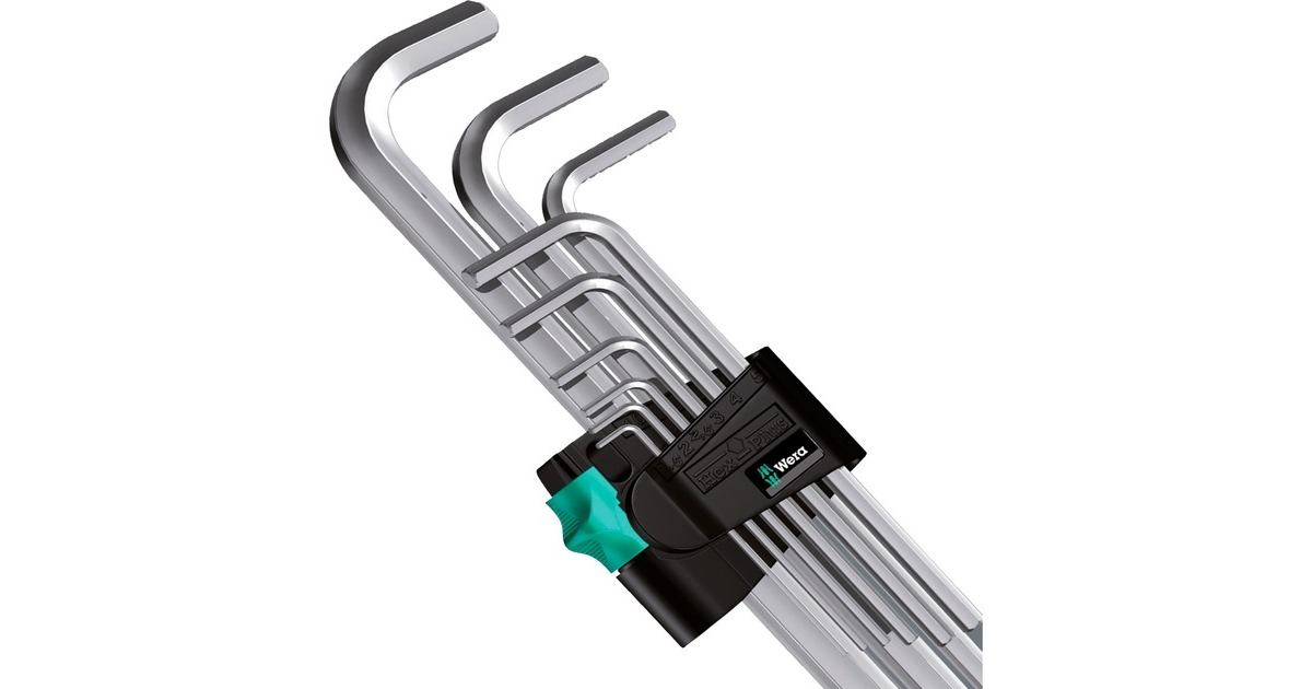 Wera 950/9 Hex-Plus 2 Winkelschlüsselsatz, 9-teilig, Schraubendreher(mit Halteclip)