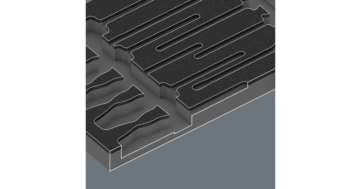 Wera 9710 Schaumstoffeinlage Schraubendreher-Set 1, 18‑teilig(schwarz/grau, in Schaumstoffeinlage für Werkstattwagen)