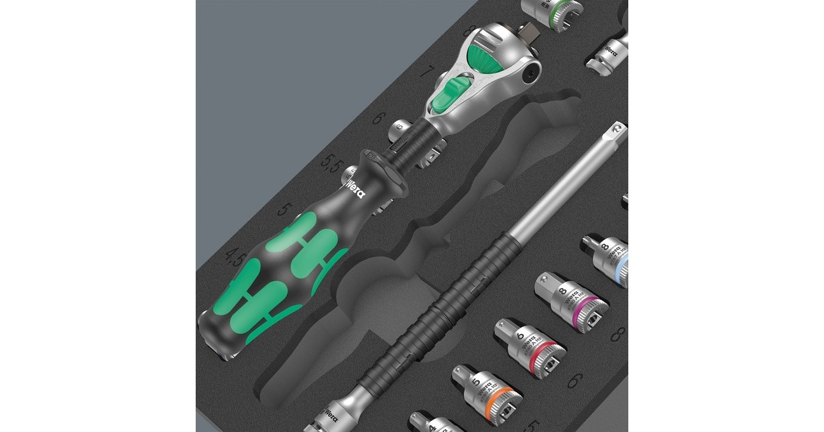 Wera 9720 Schaumstoffeinlage 8000 A Zyklop Knarre 1/4