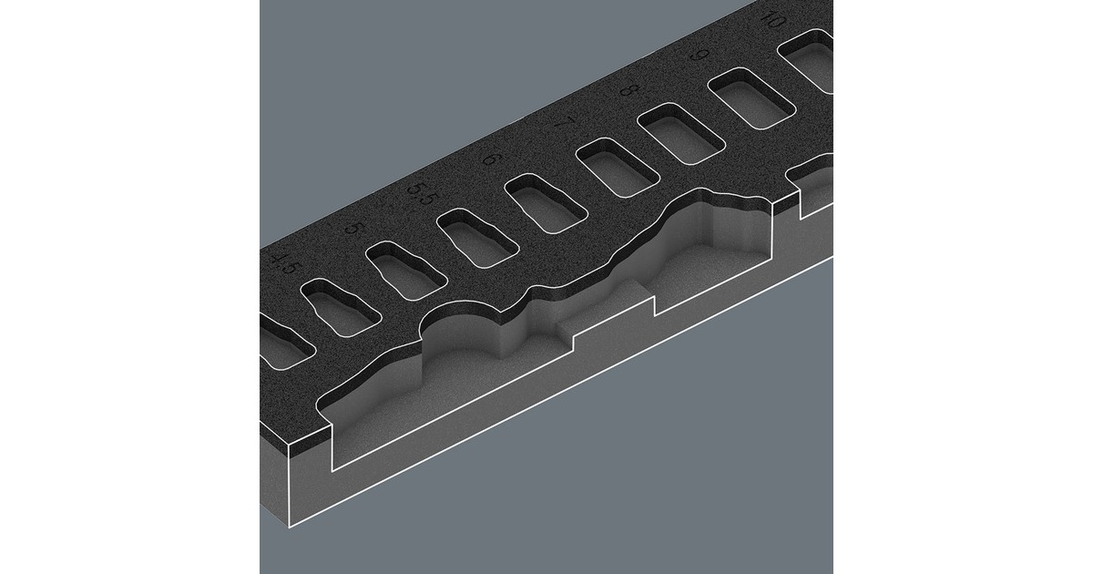 Wera 9720 Schaumstoffeinlage 8000 A Zyklop Knarre 1/4