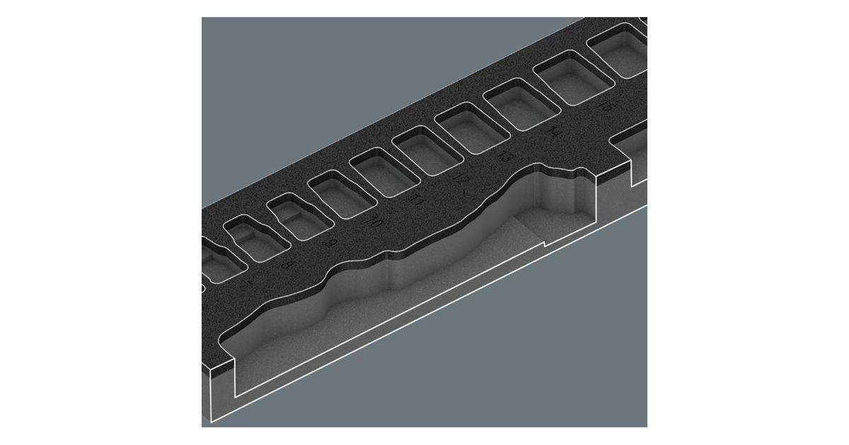 Wera 9721 Schaumstoffeinlage 8000 B Zyklop Knarre 3/8