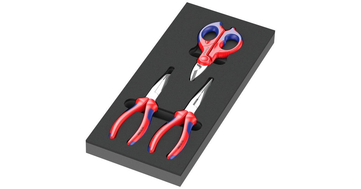 Wera 9781 Schaumstoffeinlage KNIPEX Zangen Set 2, 3‑teilig, Zangen-Set(schwarz/grau, in Schaumstoffeinlage für Werkstattwagen)