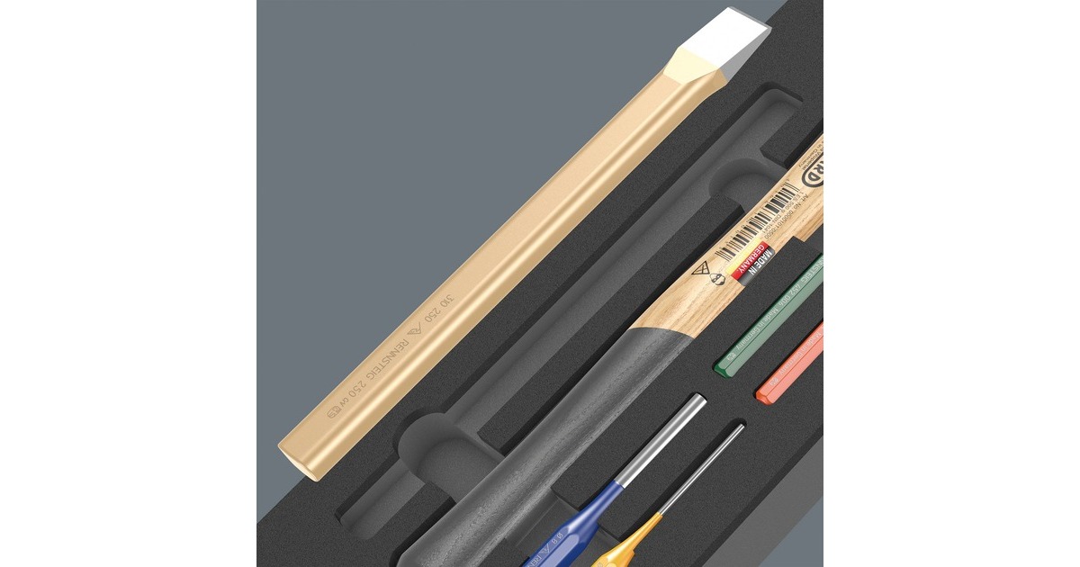 Wera 9782 Schaumstoffeinlage Hammer-Set 1, 6‑teilig(schwarz/grau, in Schaumstoffeinlage für Werkstattwagen)