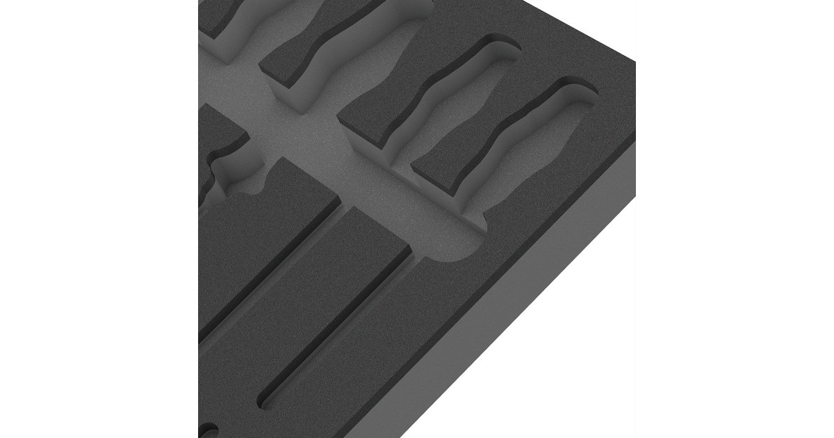 Wera 9810 Schaumstoffeinlage für Schraubendreher Set 1, leer(schwarz/grau, für Tool Rebel Werkstattwagen)