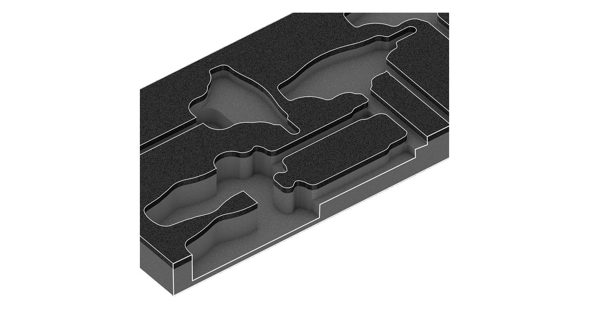 Wera 9813 Schaumstoffeinlage für Hex Schraubendreher Set 1, leer(schwarz/grau, für Tool Rebel Werkstattwagen)