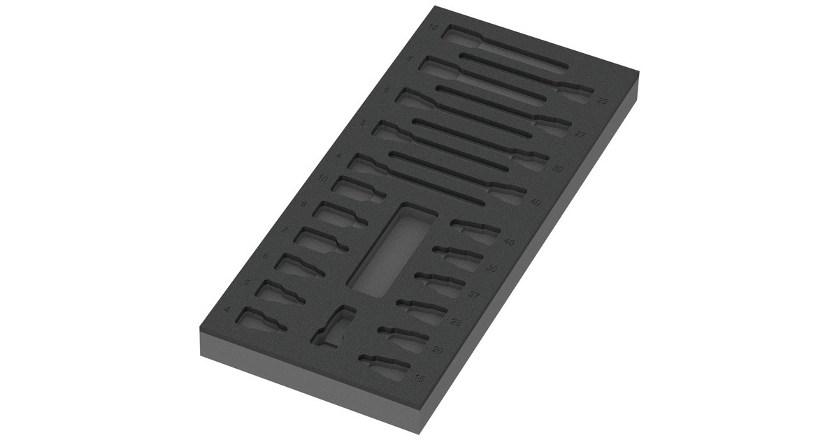 Wera 9823 Schaumstoffeinlage für Zyklop B 3/8" Bitnuss Set 1, leer(schwarz/grau, für Tool Rebel Werkstattwagen)