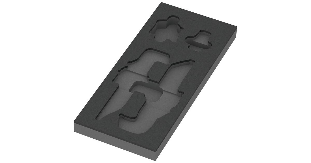 Wera 9840 Schaumstoffeinlage für Winkelschlüssel Set 1, leer(schwarz/grau, für Tool Rebel Werkstattwagen)