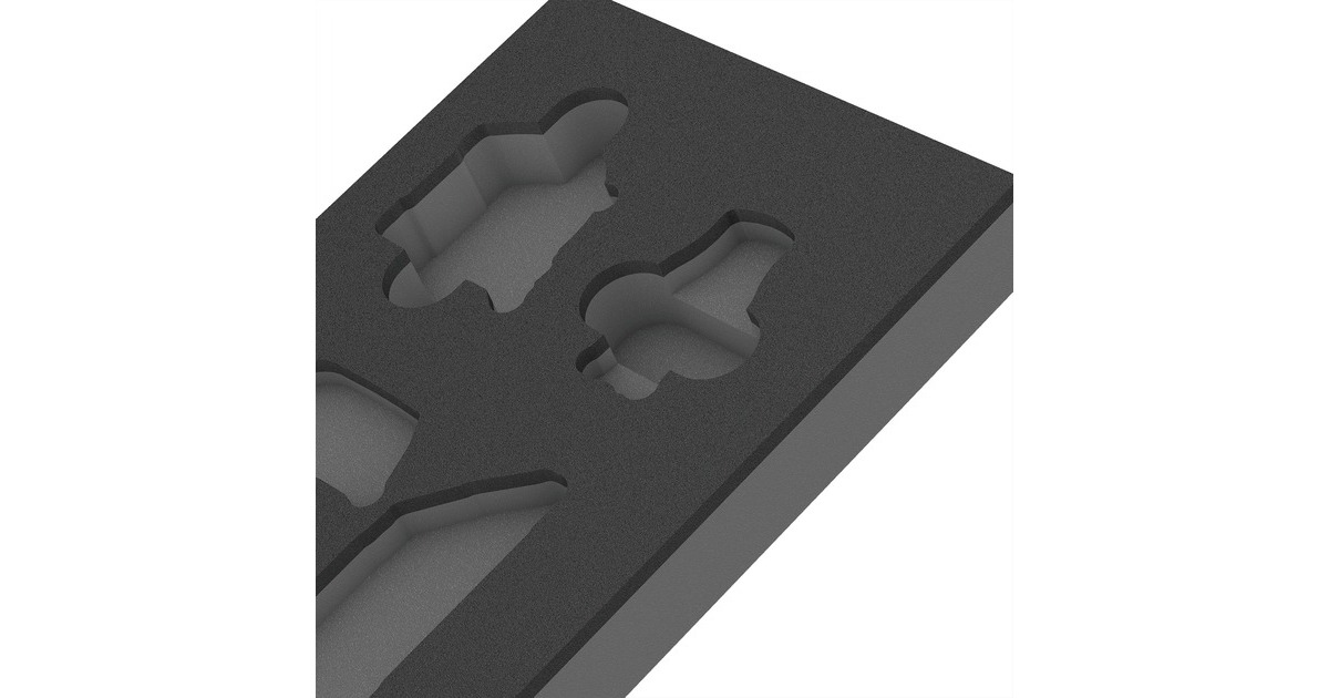 Wera 9840 Schaumstoffeinlage für Winkelschlüssel Set 1, leer(schwarz/grau, für Tool Rebel Werkstattwagen)