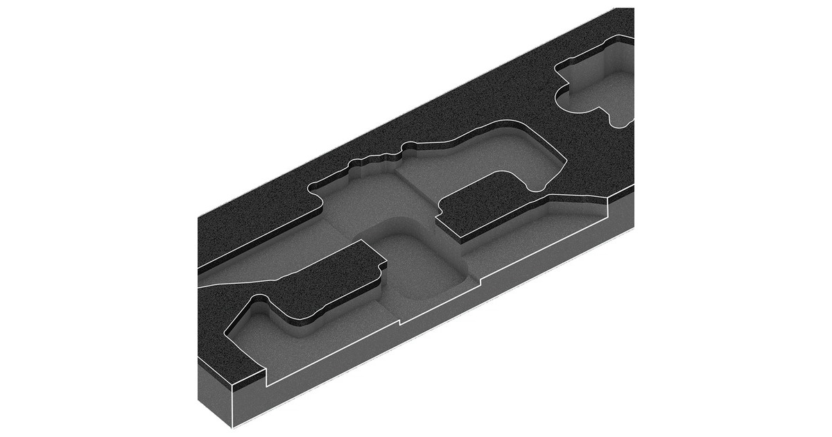 Wera 9840 Schaumstoffeinlage für Winkelschlüssel Set 1, leer(schwarz/grau, für Tool Rebel Werkstattwagen)