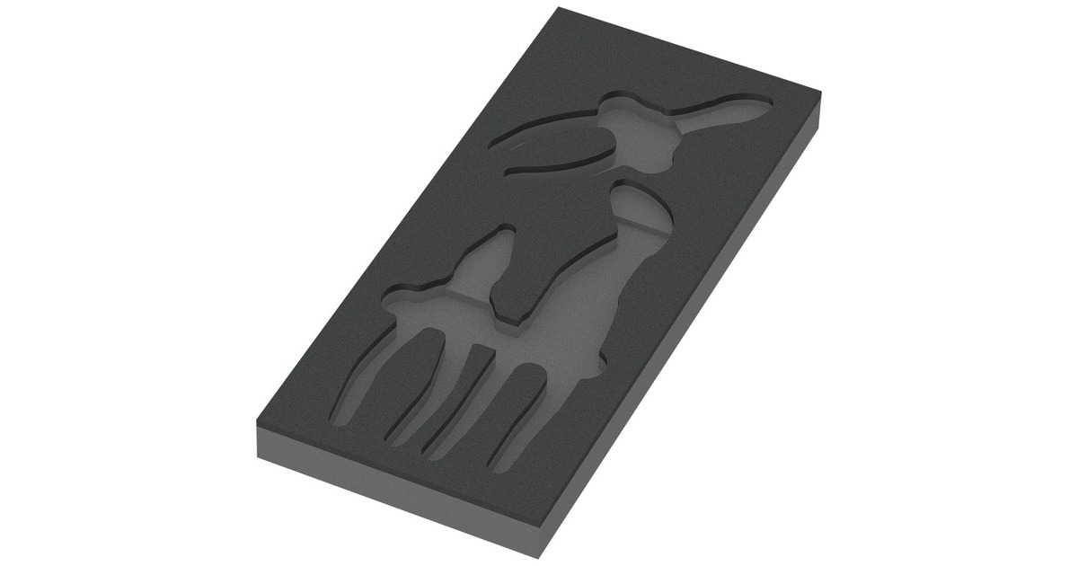 Wera 9880 Schaumstoffeinlage für KNIPEX Zangen Set 1, leer(schwarz/grau, für Tool Rebel Werkstattwagen)