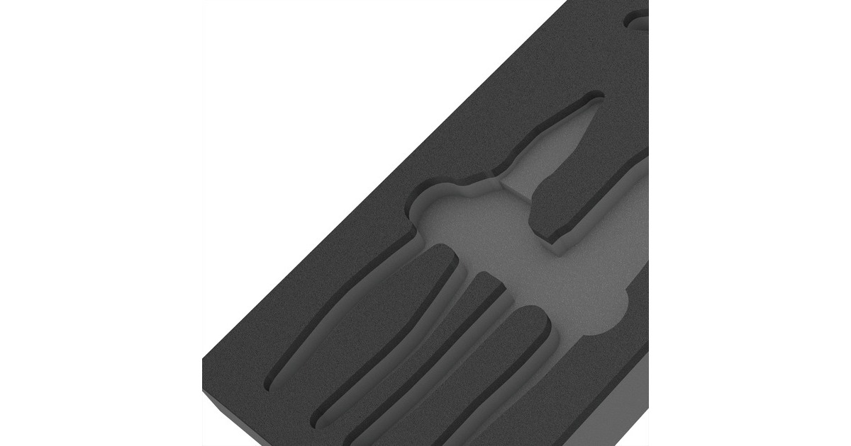 Wera 9880 Schaumstoffeinlage für KNIPEX Zangen Set 1, leer(schwarz/grau, für Tool Rebel Werkstattwagen)