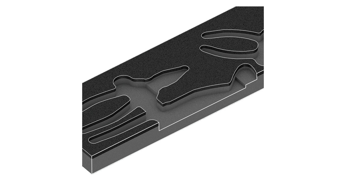 Wera 9880 Schaumstoffeinlage für KNIPEX Zangen Set 1, leer(schwarz/grau, für Tool Rebel Werkstattwagen)