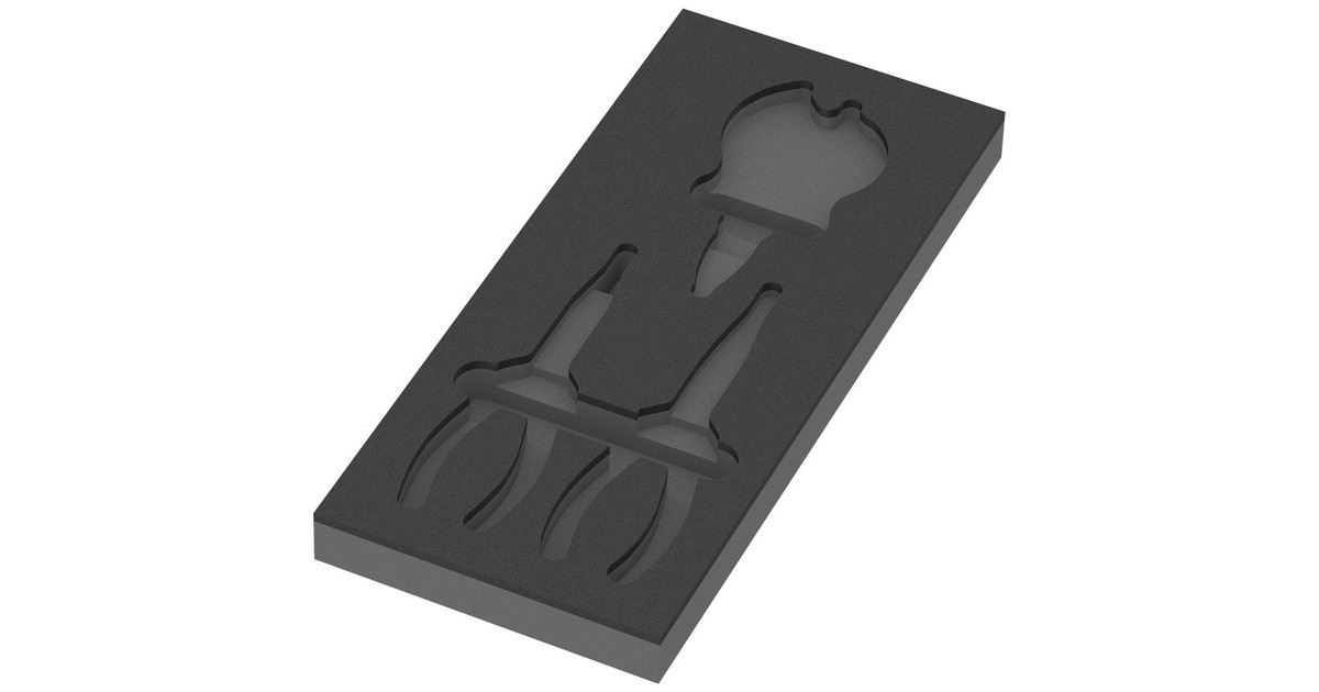 Wera 9881 Schaumstoffeinlage für KNIPEX Zangen Set 2, leer(schwarz/grau, für Tool Rebel Werkstattwagen)