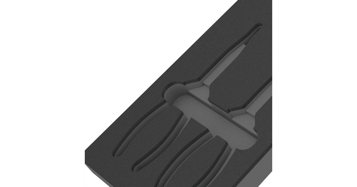 Wera 9881 Schaumstoffeinlage für KNIPEX Zangen Set 2, leer(schwarz/grau, für Tool Rebel Werkstattwagen)
