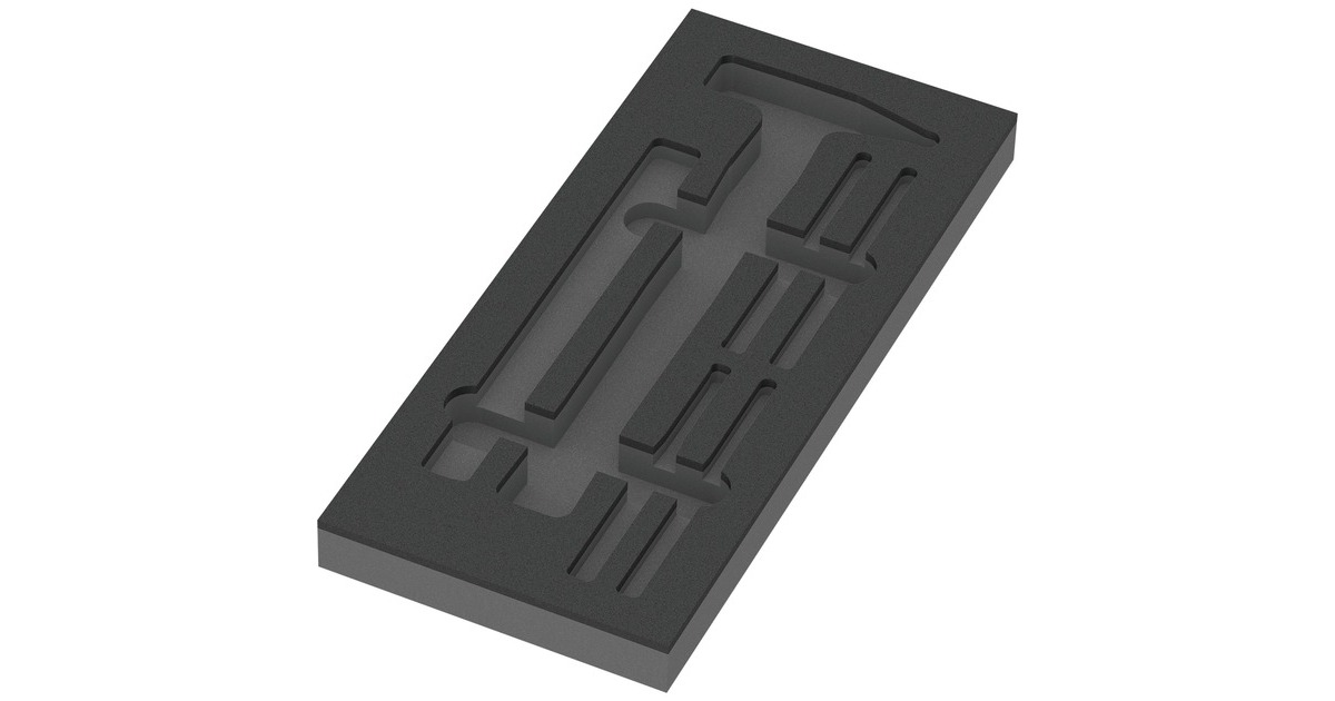 Wera 9882 Schaumstoffeinlage für Hammer Set 1, leer(schwarz/grau, für Tool Rebel Werkstattwagen)