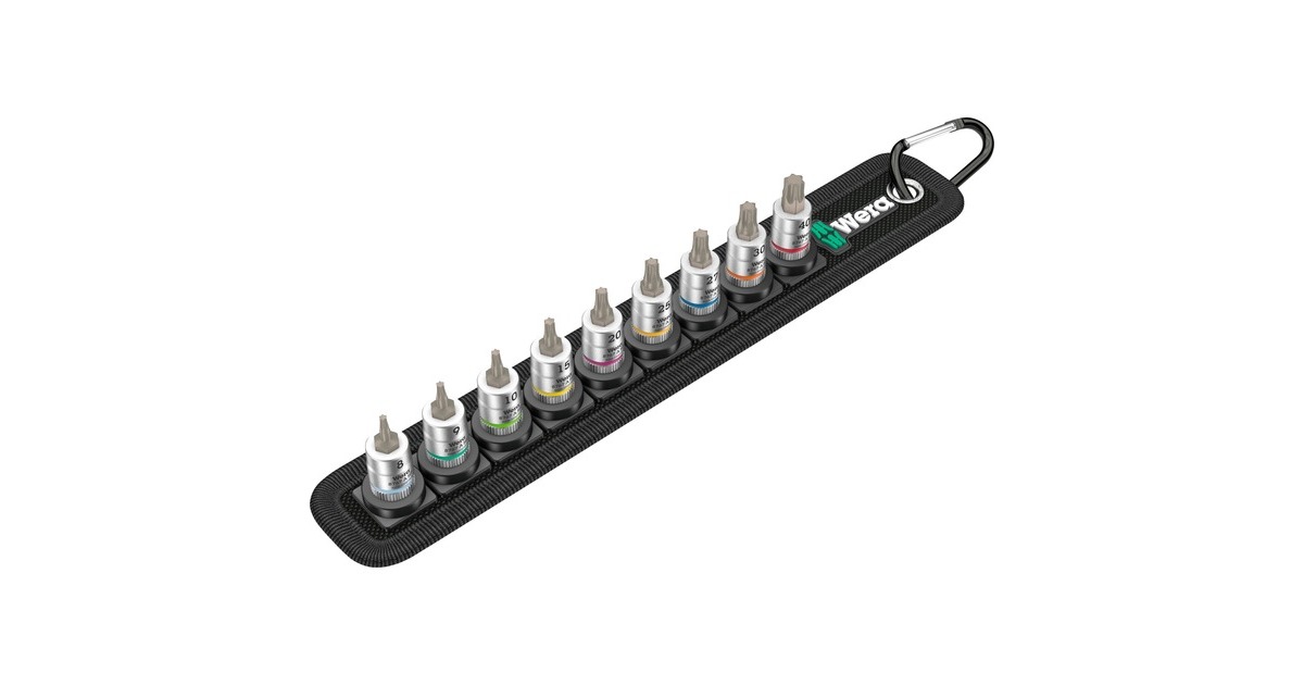 Wera Belt A3 TORX HF Zyklop Bitnuss-Satz, 9-teilig, Steckschlüssel(schwarz/silber, 1/4"-Antrieb)