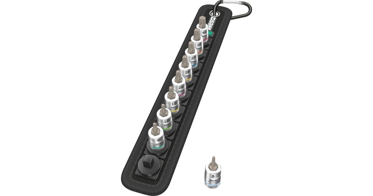 Wera Belt A3 TORX HF Zyklop Bitnuss-Satz, 9-teilig, Steckschlüssel(schwarz/silber, 1/4
