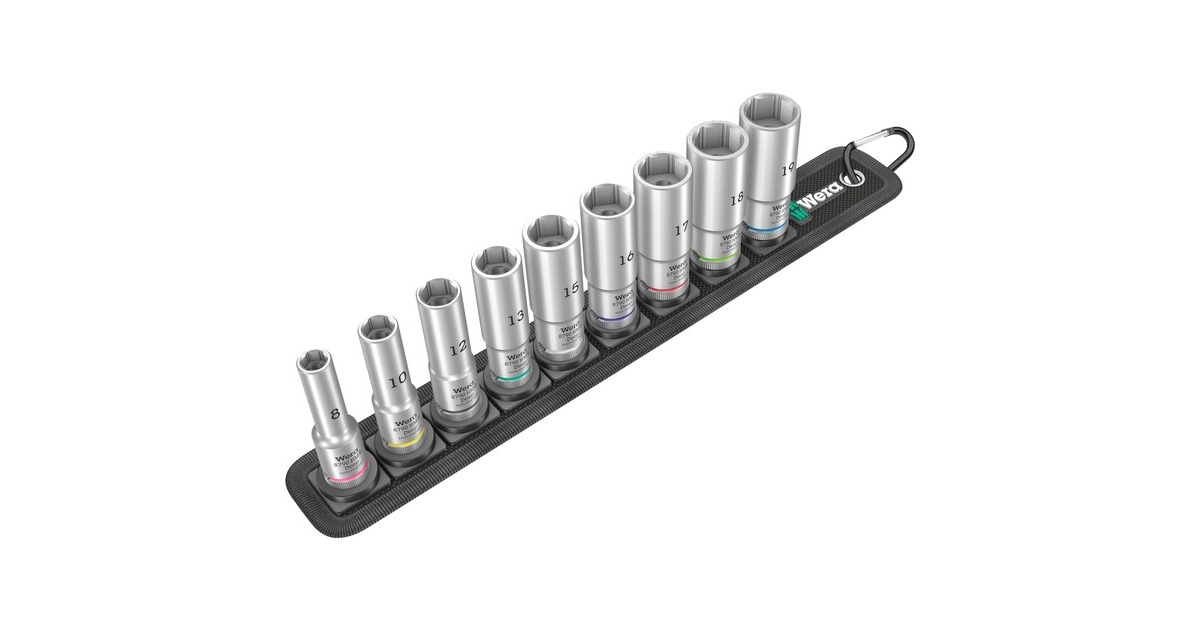 Wera Belt B Deep 1 Steckschlüsseleinsatz-Satz, 3/8"(schwarz, 9-teilig, lang)