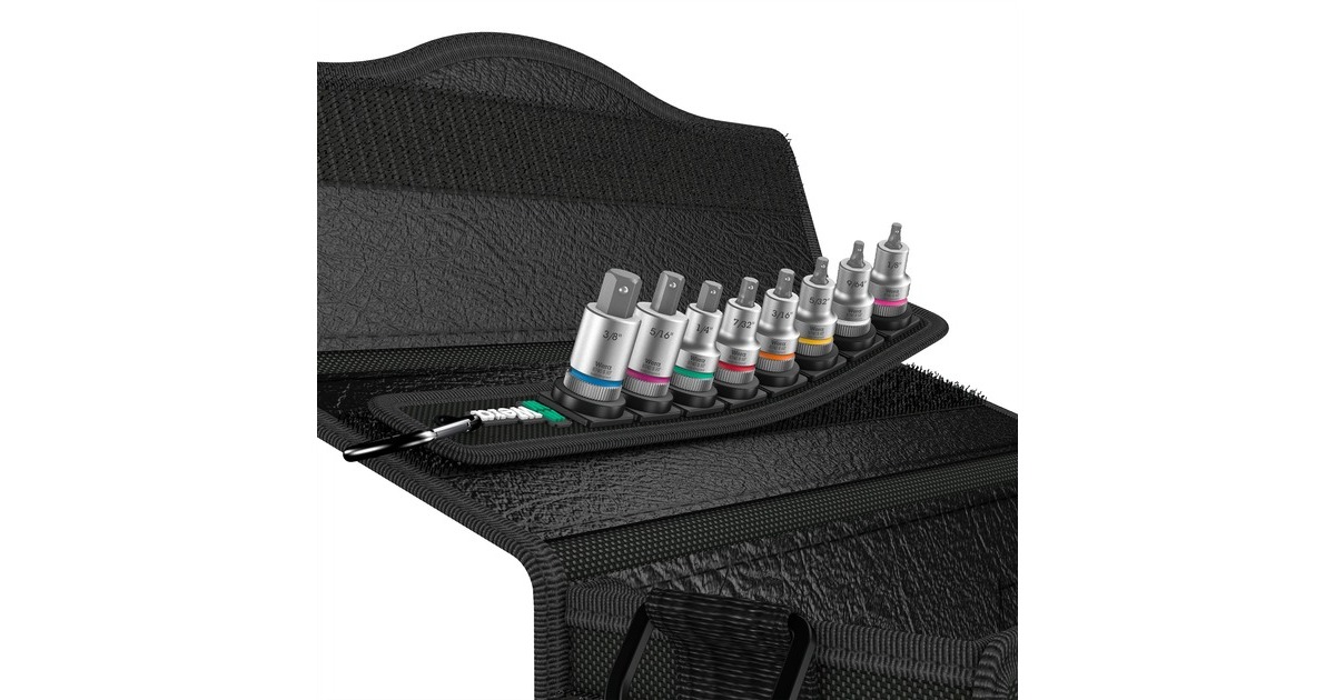 Wera Belt B Imperial 1 Zyklop Bitnuss-Satz Innensechskant, Steckschlüssel(schwarz, 9-teilig, 3/8