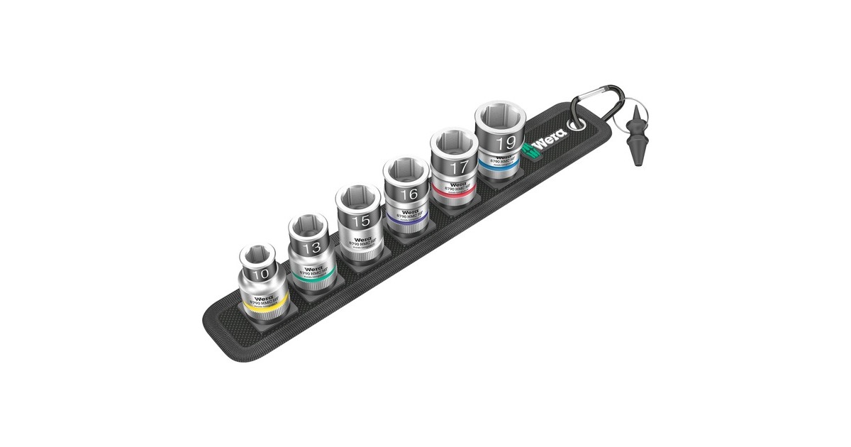 Wera Belt C 1 Zyklop Steckschlüsseleinsatz-Satz, 1/2"(schwarz, 7-teilig, mit Haltefunktion)