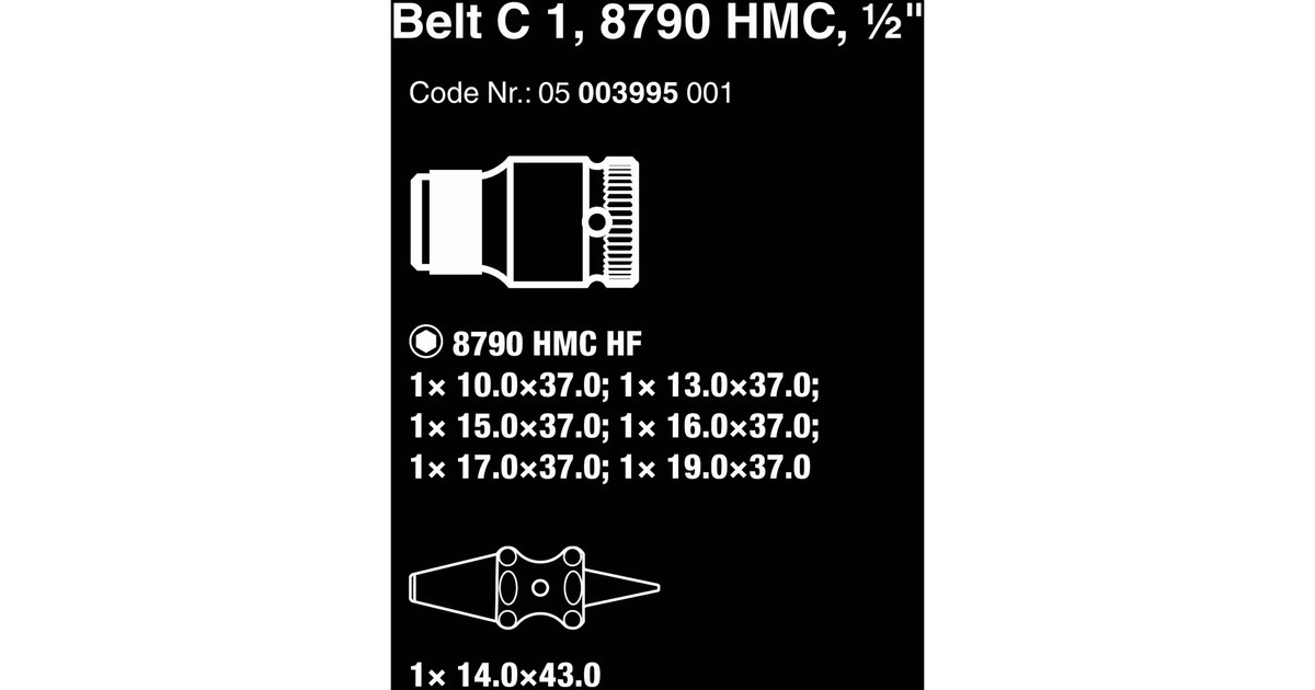 Wera Belt C 1 Zyklop Steckschlüsseleinsatz-Satz, 1/2