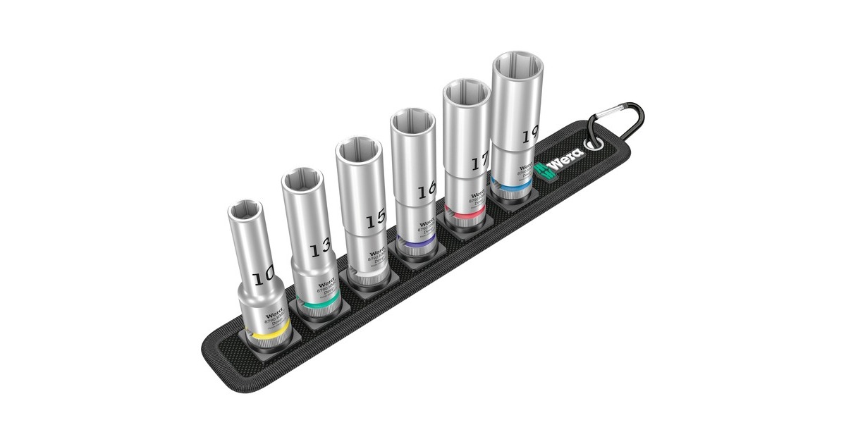 Wera Belt C Deep 1 Steckschlüsseleinsatz-Satz, 1/2"(schwarz, 6-teilig, lang)