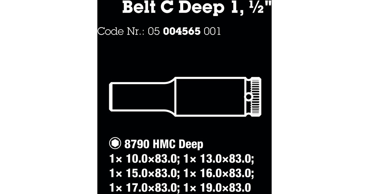 Wera Belt C Deep 1 Steckschlüsseleinsatz-Satz, 1/2