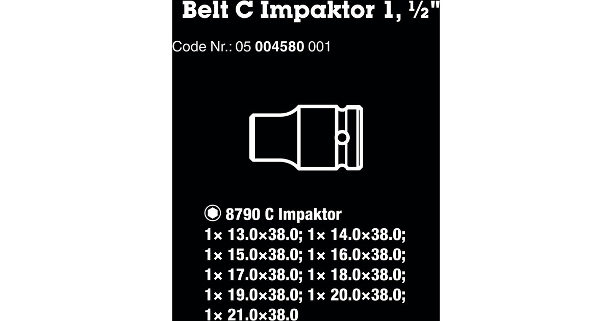 Wera Belt C Impaktor 1 Steckschlüsseleinsatz-Satz, 1/2