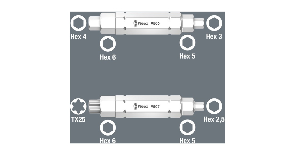 Wera Bicycle Set 15, 5-teilig, Schraubenschlüssel(schwarz, Reifenheber + Bit = Schraubwerkzeug)