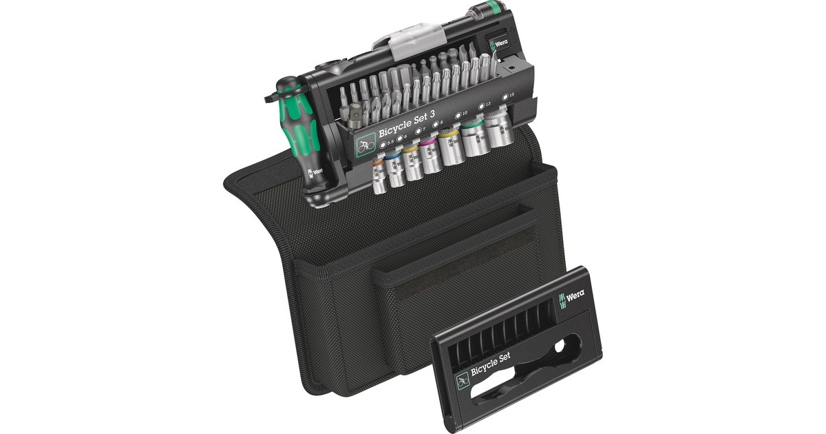 Wera Bicycle Set 3, Werkzeug-Set(schwarz/grün, inkl. Umschalt-Bitknarre, 1/4")