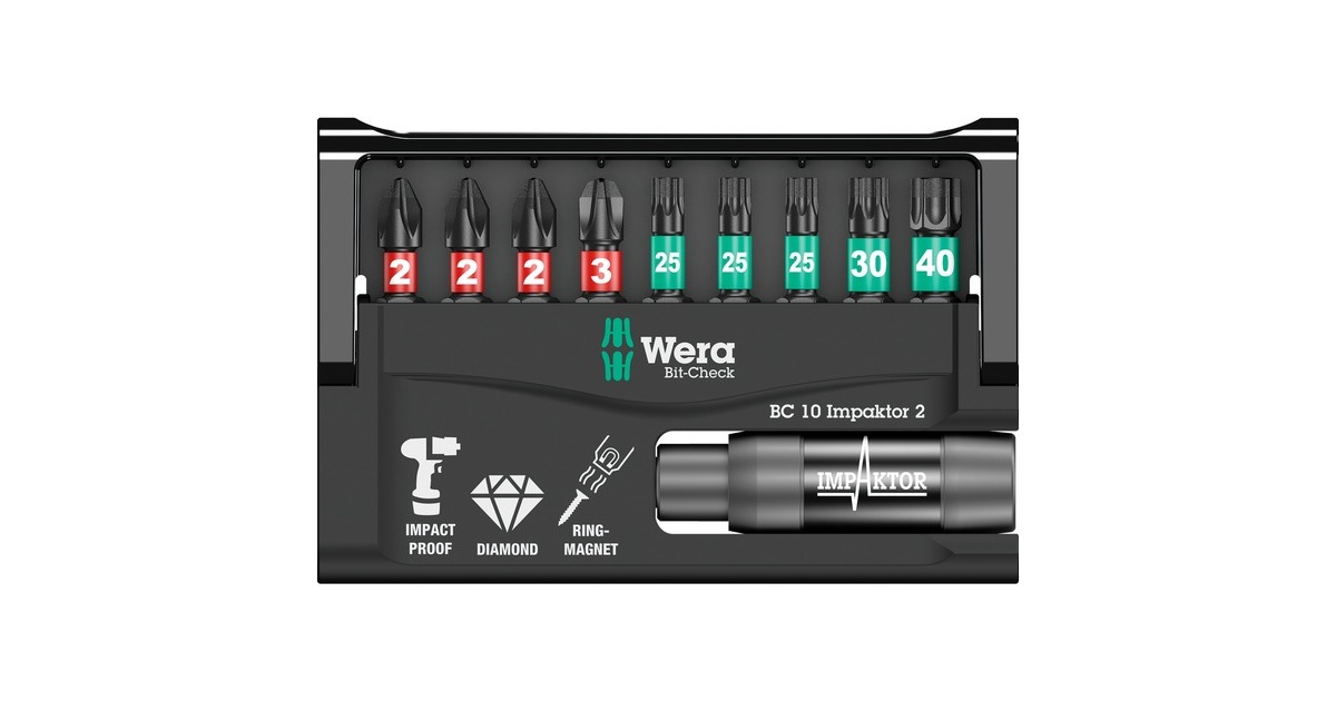 Wera Bit-Check 10 Impaktor 2, 1/4