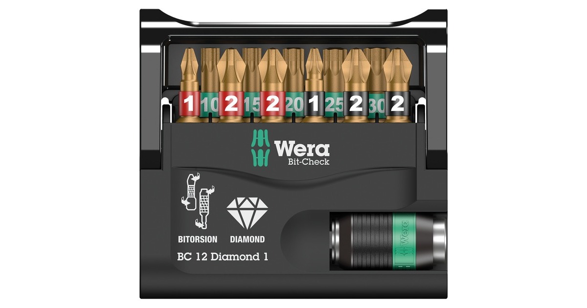 Wera Bit-Check 12 Diamond 1, 1/4