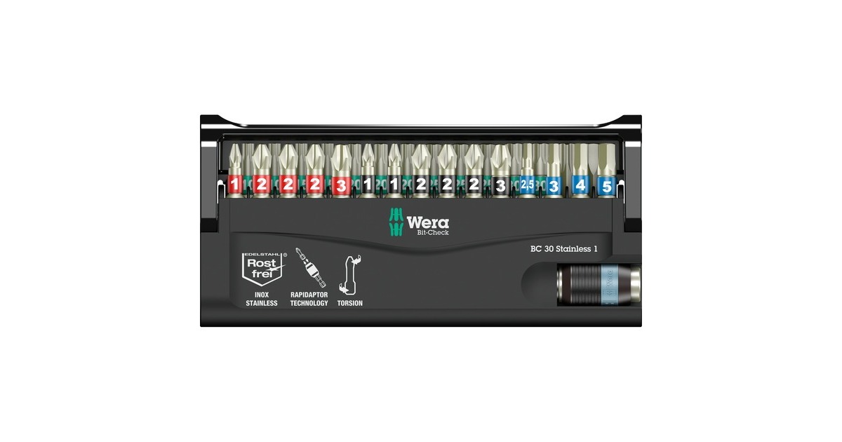 Wera Bit-Check 30 Stainless 1, 1/4