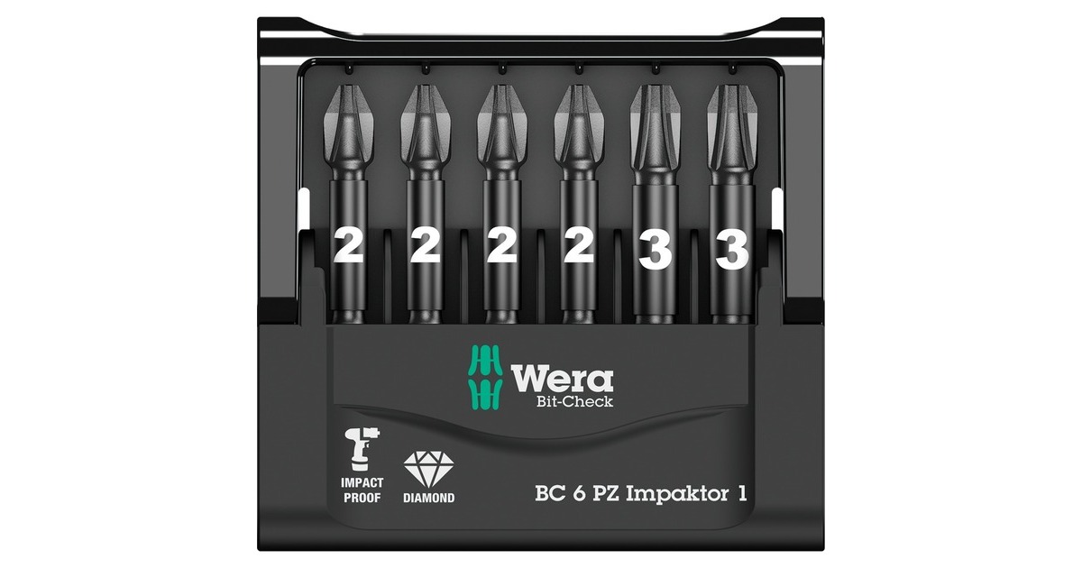 Wera Bit-Check 6 PZ Impaktor 1, 1/4