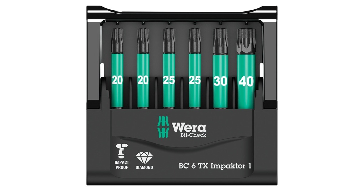 Wera Bit-Check 6 TX Impaktor 1, 1/4