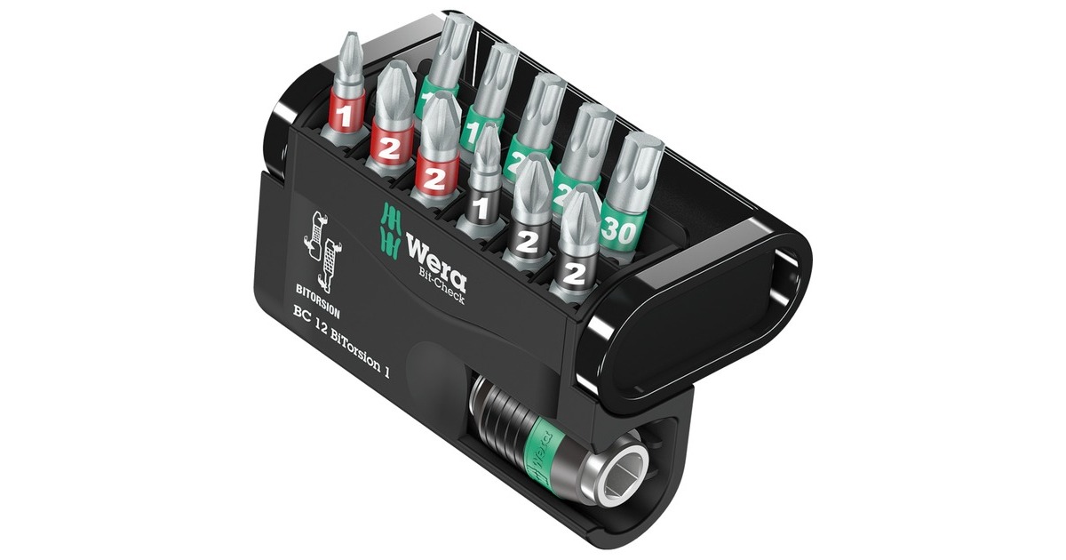 Wera Bit-Satz Bit-Check 12 BiTorsion 1(inkl. Kunststoffhalter, aufstellbar)