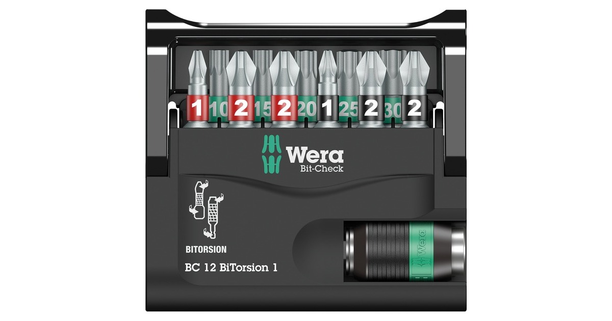 Wera Bit-Satz Bit-Check 12 BiTorsion 1(inkl. Kunststoffhalter, aufstellbar)