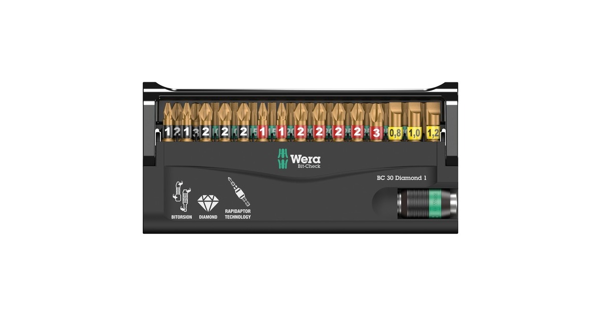 Wera Bit-Satz Bit-Check 30 Diamond 1(diamantbeschichtet, mit Kunststoffhalter)