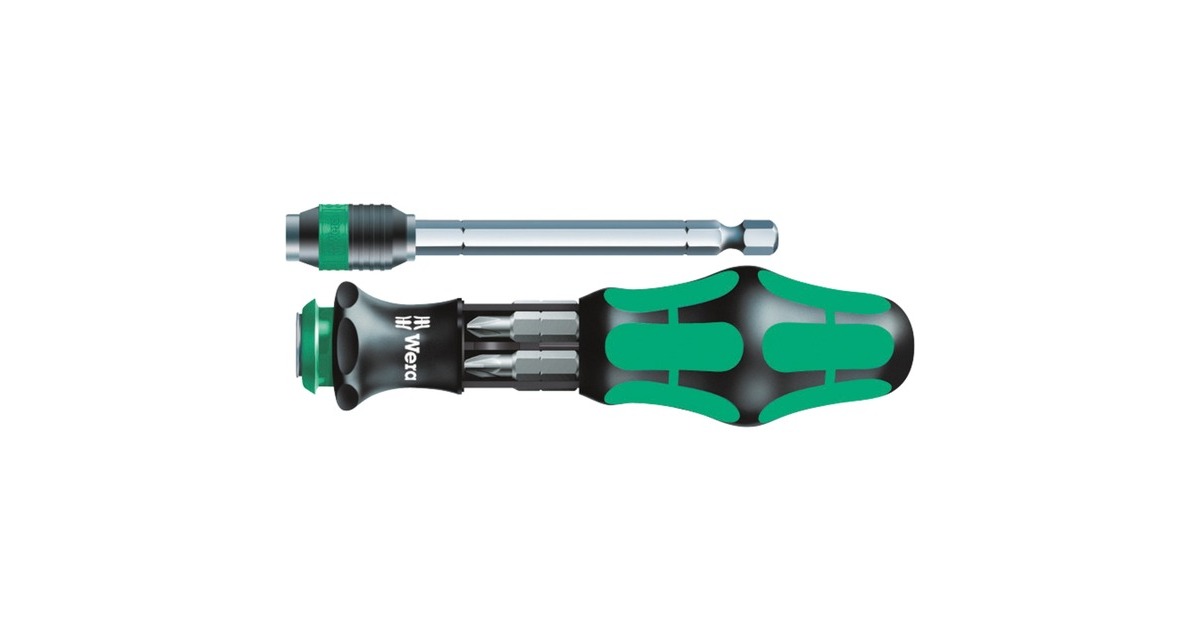 Wera Bit-Set Kraftform Kompakt 20 mit Tasche, Bit-Satz(schwarz/grün, inkl. Steckgriff und Verlängerung, 1/4")