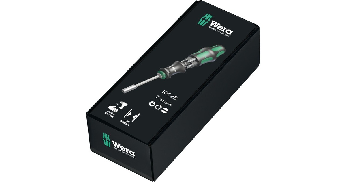 Wera Bit-Set Kraftform Kompakt 28 SB, Bit-Satz(inkl. Steckgriff und Verlängerung, 1/4
