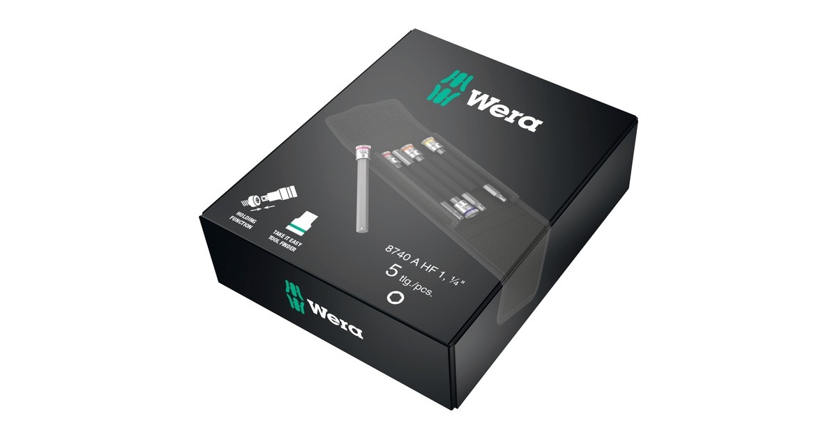 Wera Bitnuss-Satz 8740 A HF 1 Zyklop, 5-teilig, Steckschlüssel(schwarz/silber, 1/4