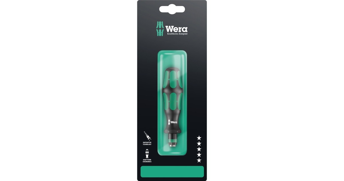 Wera Bits-Handhalter 816 R SB, Schraubendreher(schwarz/grün, mit Rapidaptor Schnellwechselfutter)