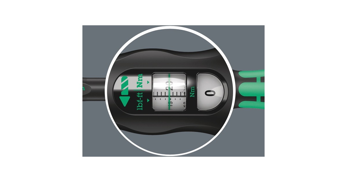 Wera Drehmomentschlüssel mit Umschaltknarre Click-Torque A 5(schwarz/grün, Abtrieb 1/4