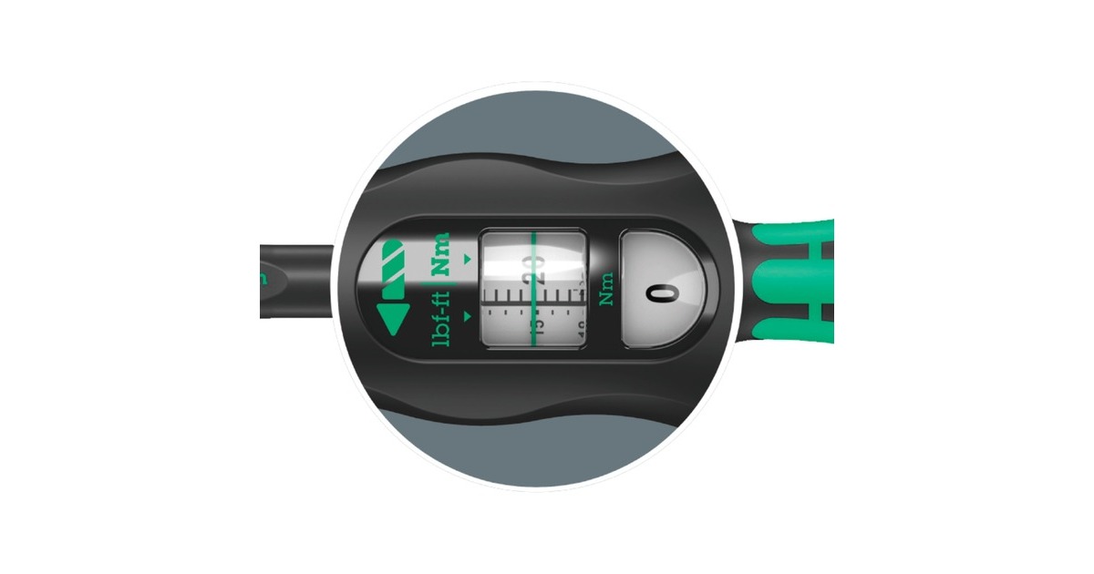 Wera Drehmomentschlüssel mit Umschaltknarre Click-Torque B 2(schwarz/grün, Abtrieb 3/8