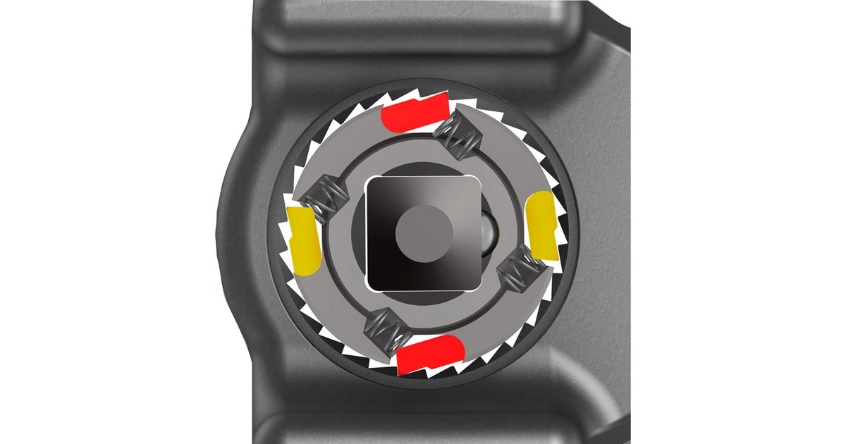 Wera Knarre KOLOSS 8002 C, Set 5-teilig(schwarz/gelb, mit Durchsteckvierkant, 1/2