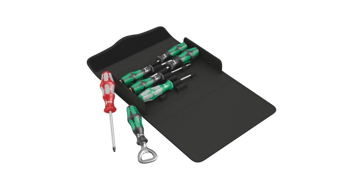 Wera Kraftform 300/7 Set 4, Schraubendrehersatz Kraftform Plus(schwarz/grün, 7-teilig, Lasertip)