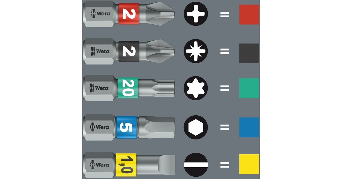 Wera Kraftform Kompakt 20 Tool Finder 1, 7-teilig, Bit-Satz(integriertes Magazin)